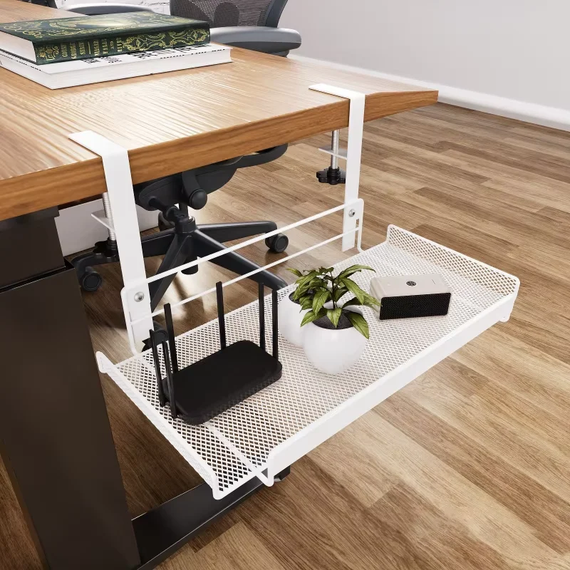 Undertable Storage Rack, Plug-in Cable, Office Supplies Storage Tools, Metal Material, Sturdy And Durable