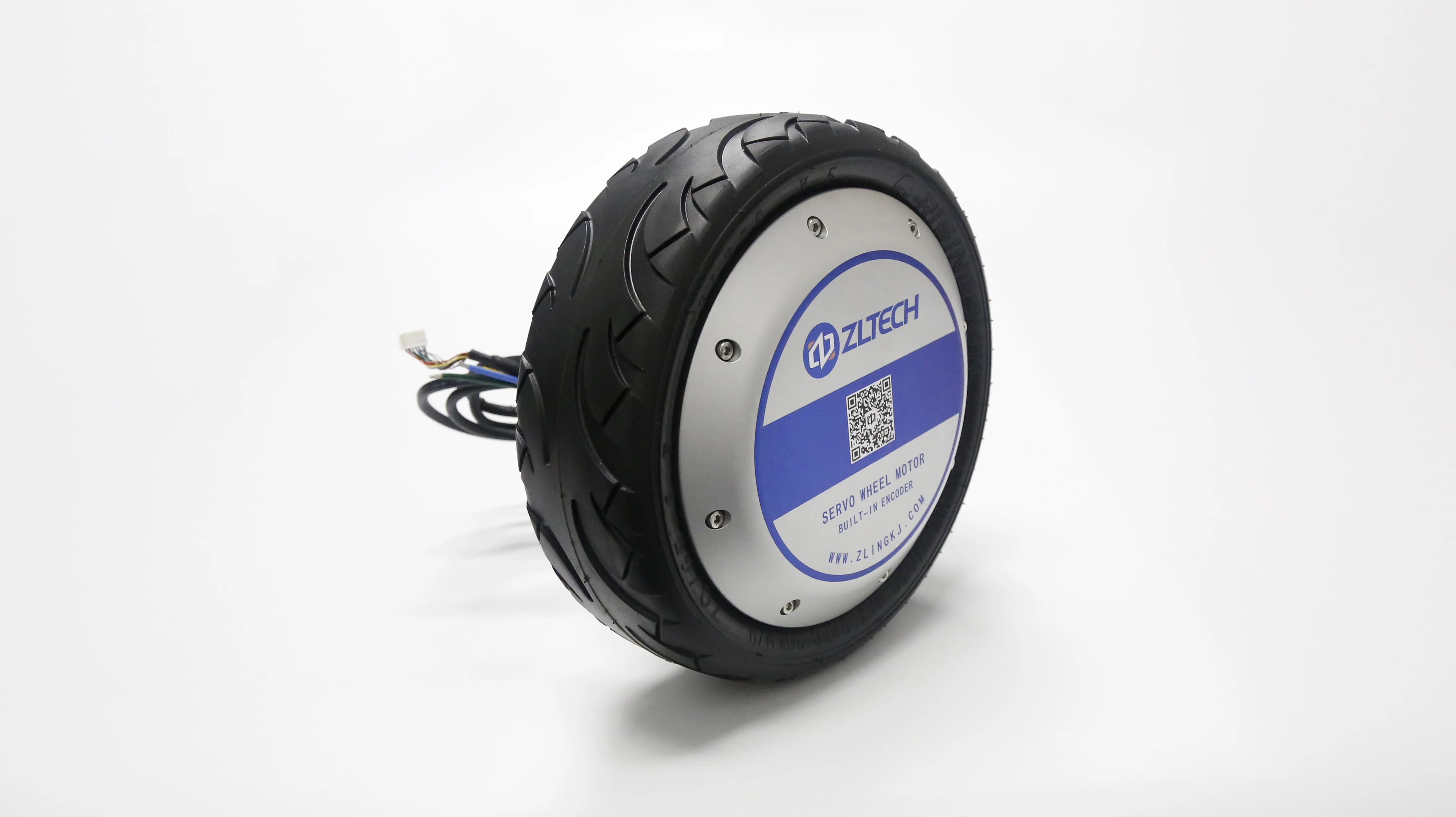 ZLTECH CE ROHS2.0 9.5inch 48V 800W 300kg Load BLDC Rubber Tire IP54 Wheel Hub Servo Motor With Encoder For Handling Robot
