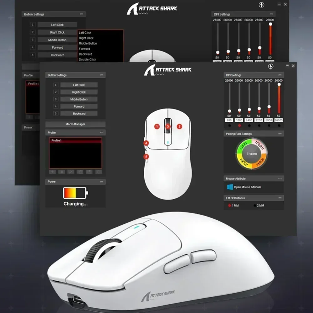 Attack Shark-ratón inalámbrico X3Pro X3, ligero, PAW3395, 26000dpi, conexión trimodo, Macro, para juegos, Win/Xbox/PS/Mac