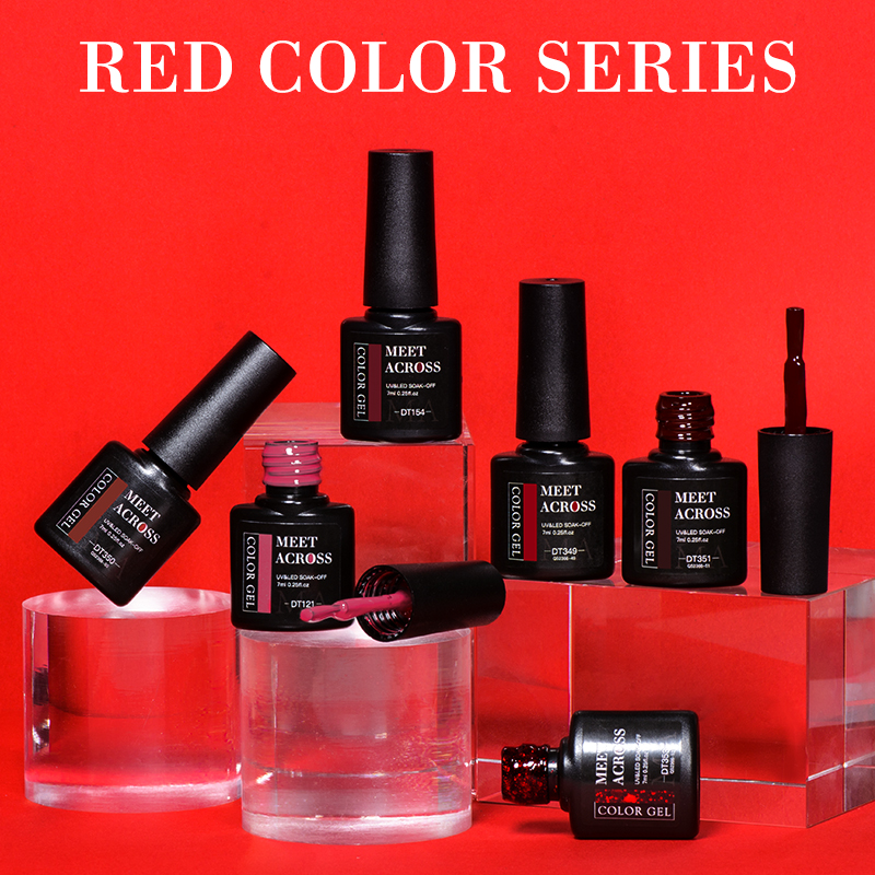 พบกับข้าม 7ml สีแดงเจลเล็บคริสตัลกึ่งถาวร Soak Off UV GEL เคลือบเงาเล็บเล็บฐาน Matte TOP Coat Vernis