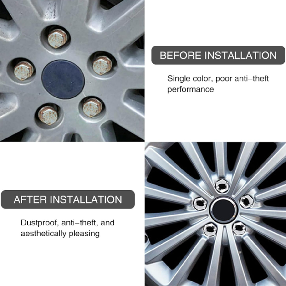 Auto-Radnaben-Schraubenabdeckung, Auto-Radmutter, 20 Stück, 17 mm, 19 mm, 21 mm, Bolzen, Felge, Außendekoration, spezieller Sockel, Schutz, Staub