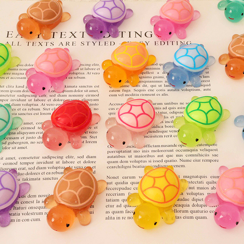 100/500Pcs Mini Luminous Turtle Eight Color Decorative Bead Decoration DIY Accessories Resin Accessories Handmade DIY Decoration