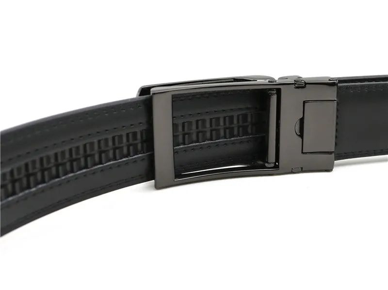 Cinturón Click para hombre con hebilla automática 130cm 140cm Vestido de trinquete de cuero cómodo con hebilla deslizante - Recorte ajustable para adaptarse a 120cm