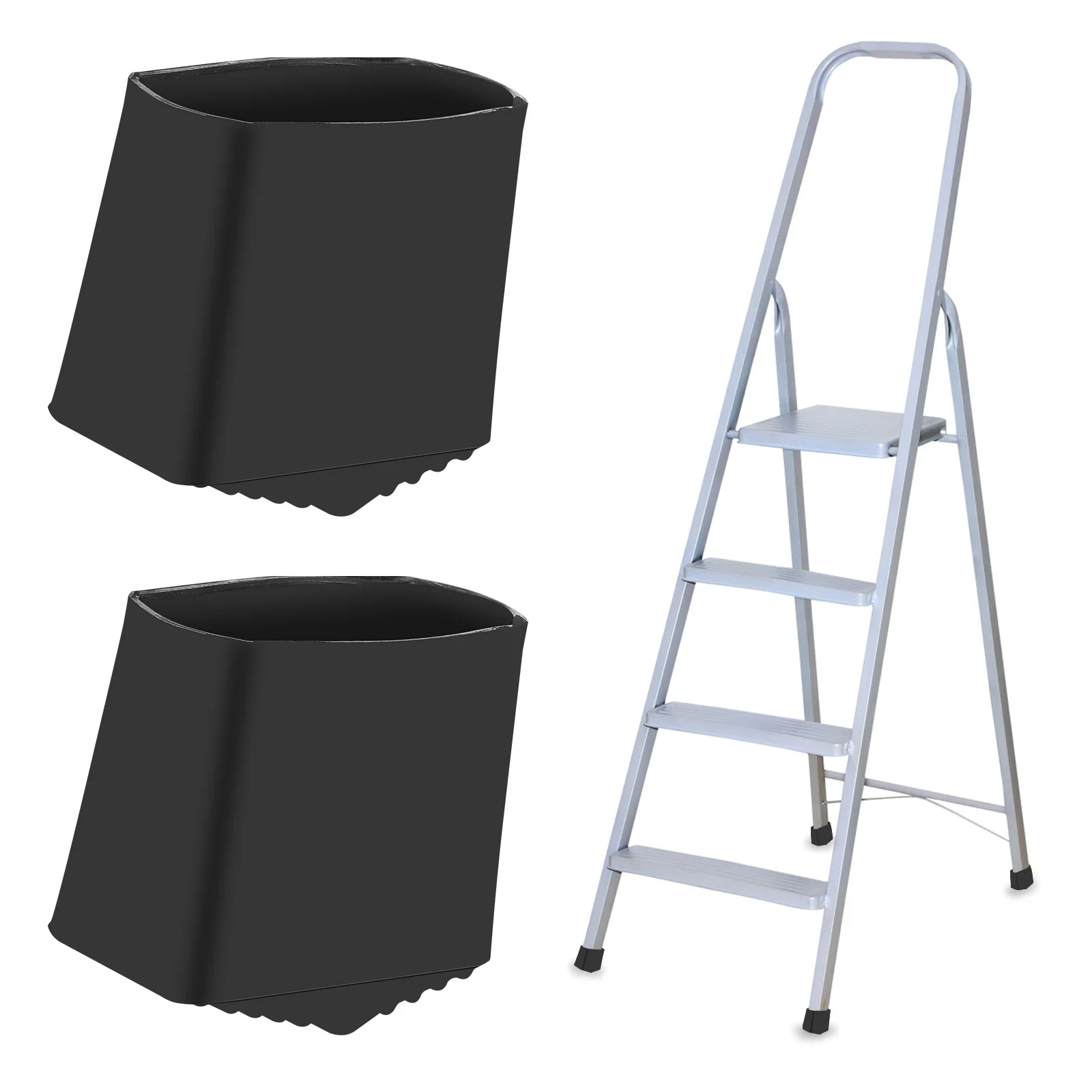 2 pezzi piedini non scaletta coperture in gomma 2X4 cm poggiapiedi per scale domestiche scaletta pieghevole pavimento antiscivolo