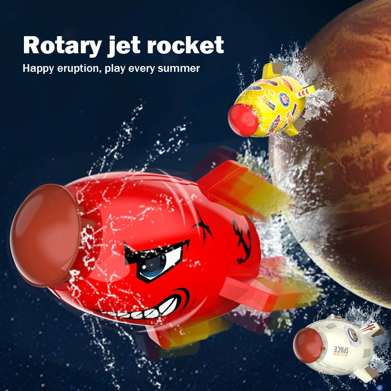フライングジェットロケット噴水スプリンクラー水しぶきおもちゃ子供用 360 度回転屋外プールパーティー子供の夏のおもちゃ