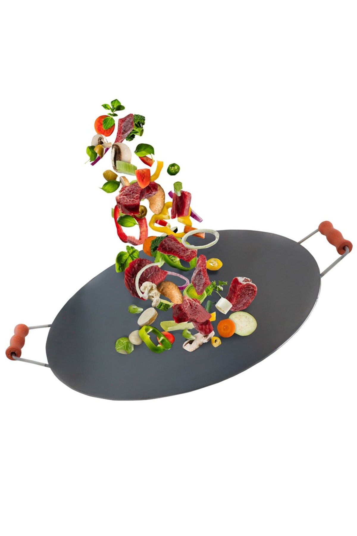 50 Cm 2 Sisi Rambut Memanggang Pita Gözhaar, 2 Sisi Panci 2 Wajah Wajan Penggorengan, Adonan dan Fajita, Memasak, Daging, Tumis Panci Krep