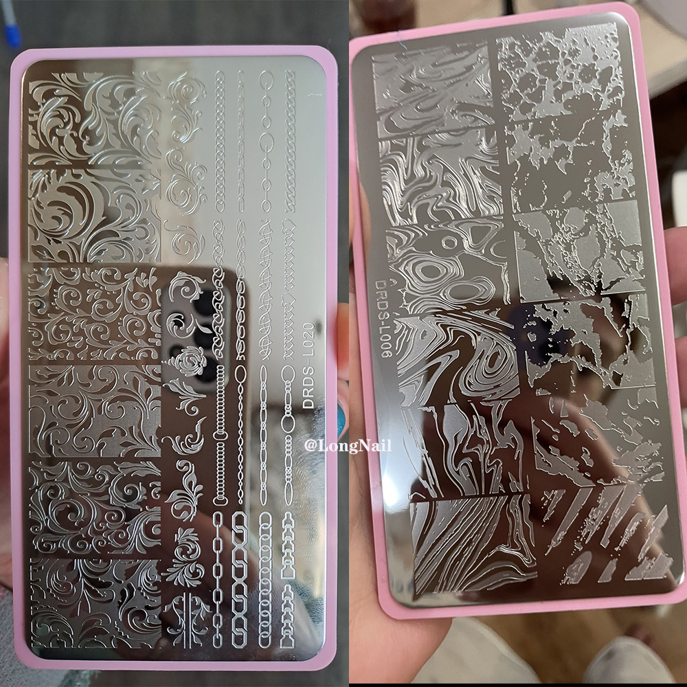 Nail Stamping Plates Tree Bark Pattern Leaves Whirlpool Image Stainless Steel Stencil Nail Art Stamps Geometry Template Stencils