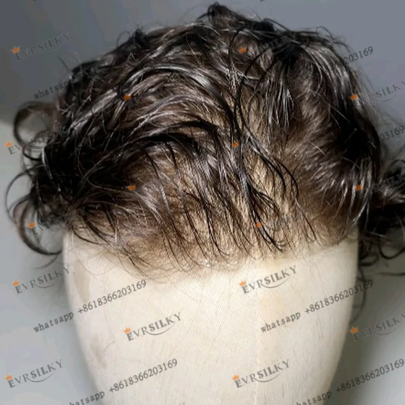 Sistema de prótese capilar natural de 90 densidade, postiços super finos, 0.02mm, base de pele, linha fina natural, cabelo humano, peruca masculina