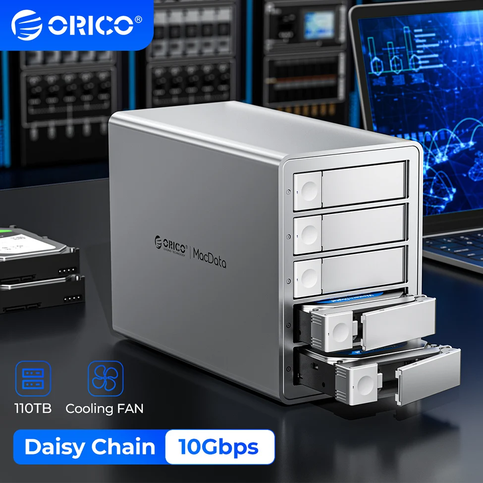 ORICO 4/5 Bay 10 Гбит/с SATA HDD Док-станция Корпус SSD 2,5 "3,5" Жесткий диск Внешний корпус USB 3.2 Type C HD House Daisy Chain
