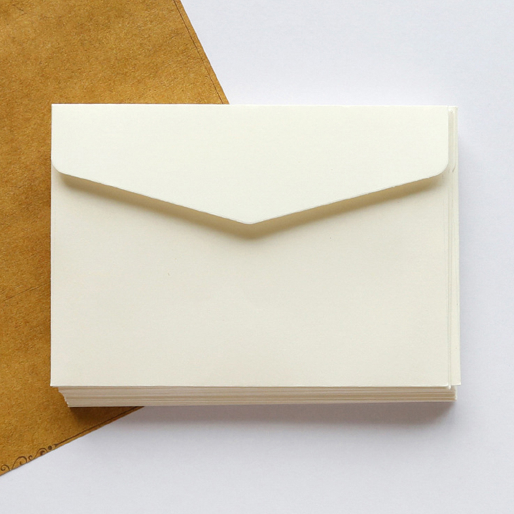 100 Stück Mini-Aufbewahrungstasche für leere Umschläge, Dokumente, ohne Wort, Umschläge, Postsack, Karten, Geschenkpapier, Briefverpackung, weiß