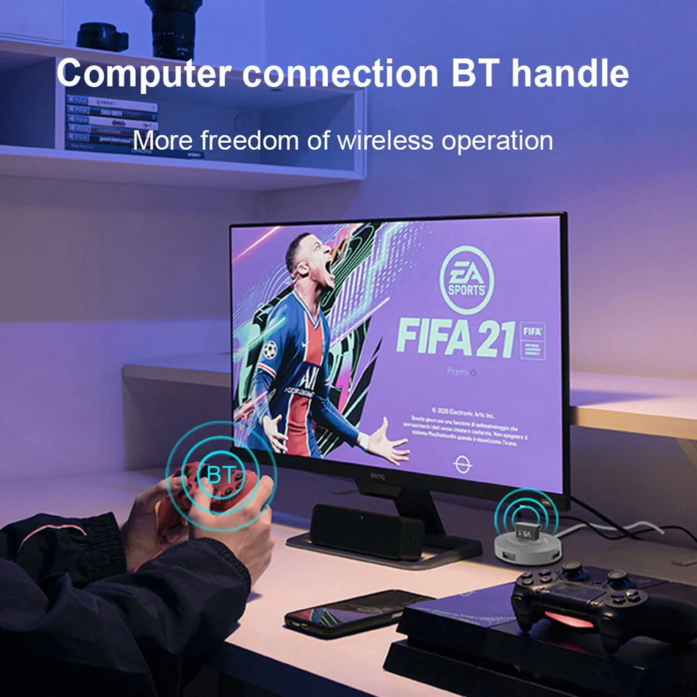 Wireless USB Bluetooth 5.3 Adapter Bluetooth 5.3 Transmitte Music Receiver Adaptador for Computer PC Laptop Earphone Mini Sender