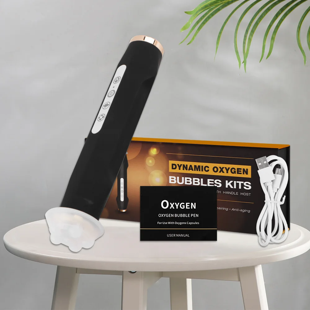 Caneta bolha de oxigênio co2 portátil recarregável limpeza facial equilíbrio soro entrada caneta anti-envelhecimento cuidados com a pele dispositivo de beleza