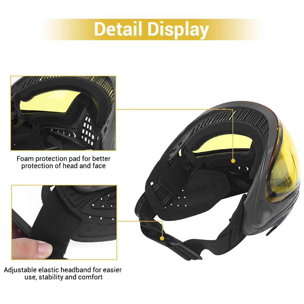 FMA Paintball Airsoft Full Face Mask Anti-Fog Goggle F1 Single Layer เลนส์หน้ากากป้องกัน CS การล่าสัตว์ Paintball หน้ากากป้องกัน