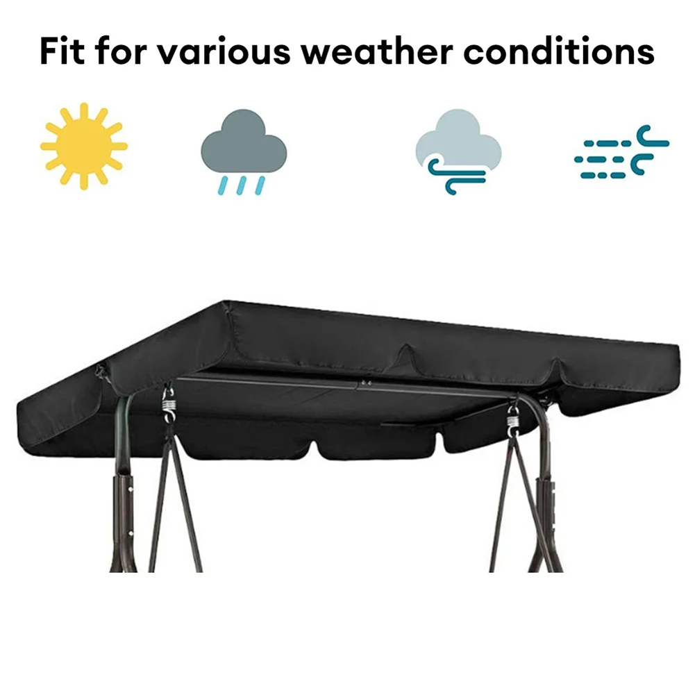 Columpio impermeable para silla, cubierta parasol, tela Oxford recubierta de plata, Patio exterior, habitaciones, césped, patio, jardín, dosel para columpio