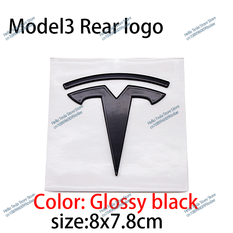 Etiqueta engomada del insignia del logotipo del emblema del maletero delantero del capó del coche para Tesla Model 3 Y S X Roadster P75D P85D P100D Accesorios