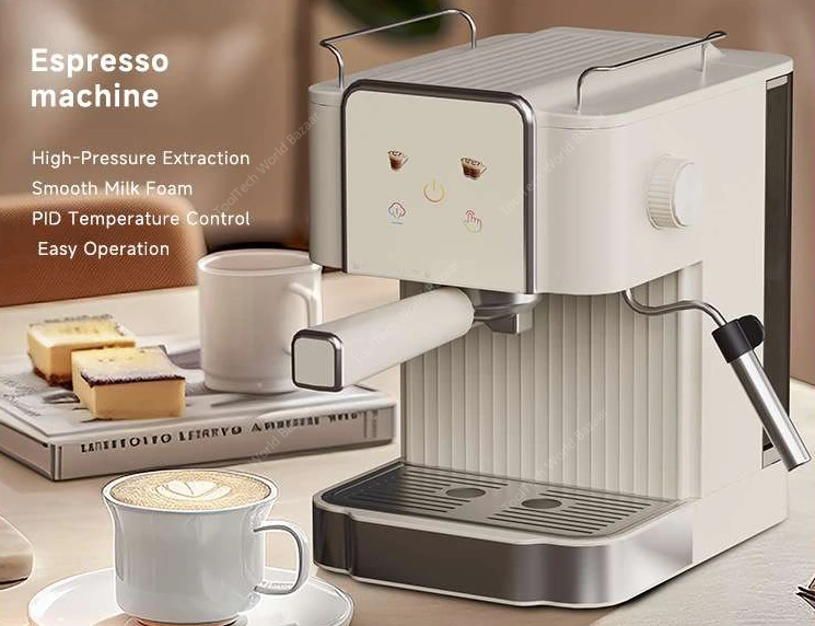 เครื่องชงกาแฟเอสเปรสโซอิตาเลี่ยนเต็มกึ่งอัตโนมัติสะดวกมือความดันในครัวเรือน 20bar สกัดแรงดันสูง