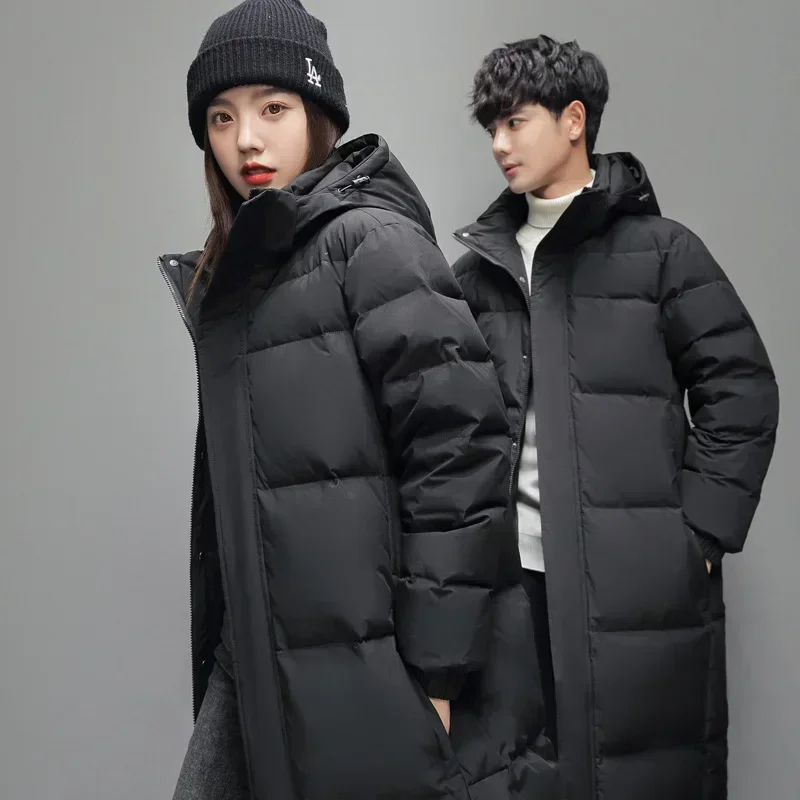 New Winter Duck Down Coats Men Hooded Long Puffer Jackets Unisex Casual Parkas Quality Couples Outdoor Windproof Warm Jackets 3X