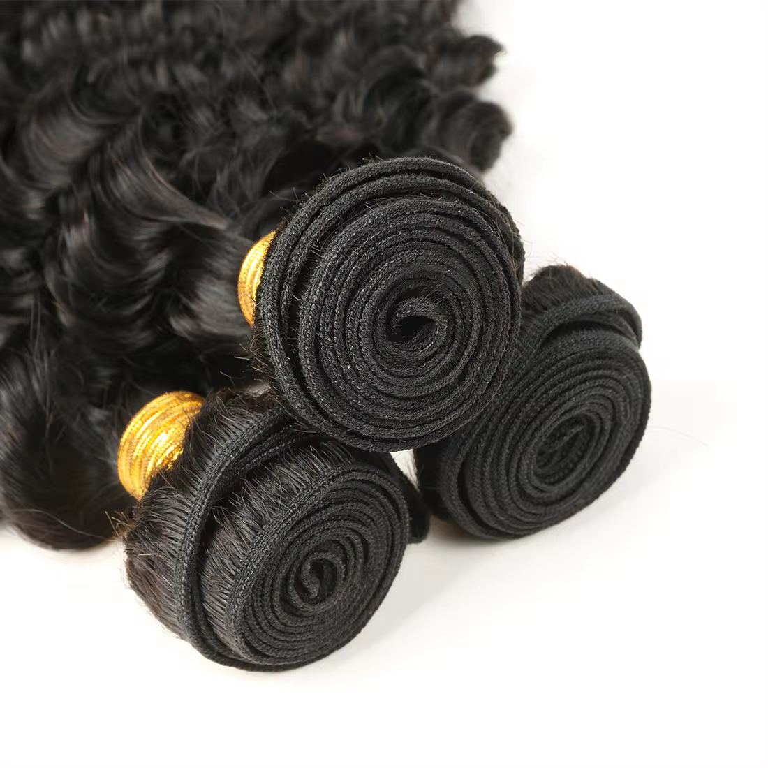 Peruvian Deep Wave 100% มนุษย์ผมสานหลวม Deep Wave Kinky Curly Bundle Deal ดิบ Virgin Human Hair Extensions 12A