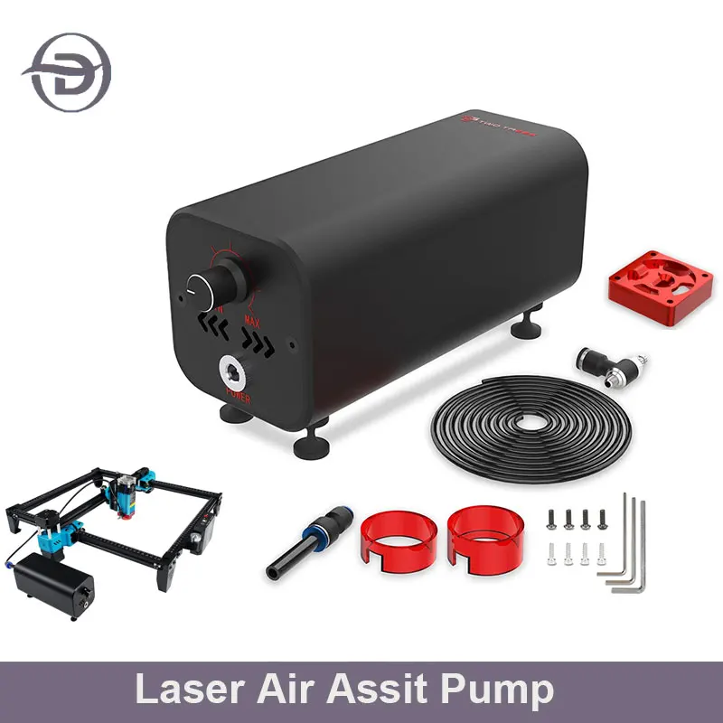 Bomba de aire de alta velocidad Air Assist, flujo de aire ajustable, Compatible con grabador láser TTS-55/Atomstack A5 Pro/Sculpfun S9