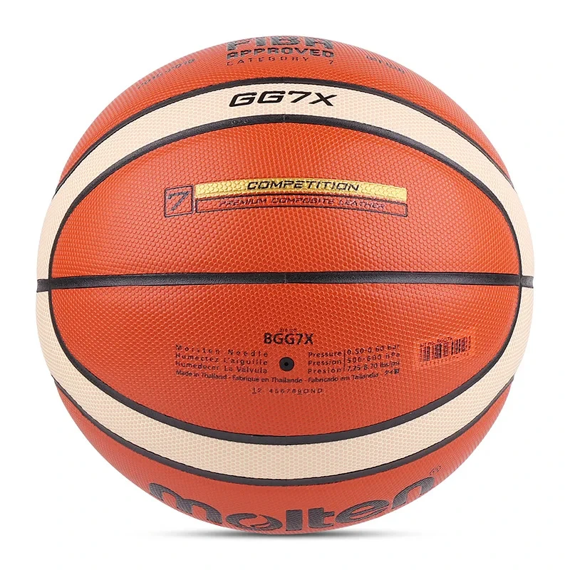 Molten GG7X บาสเกตบอลหนัง PU สําหรับผู้ใหญ่วัยรุ่นเด็กกลางแจ้งในร่ม Match Training FIBA ได้รับการอนุมัติ
