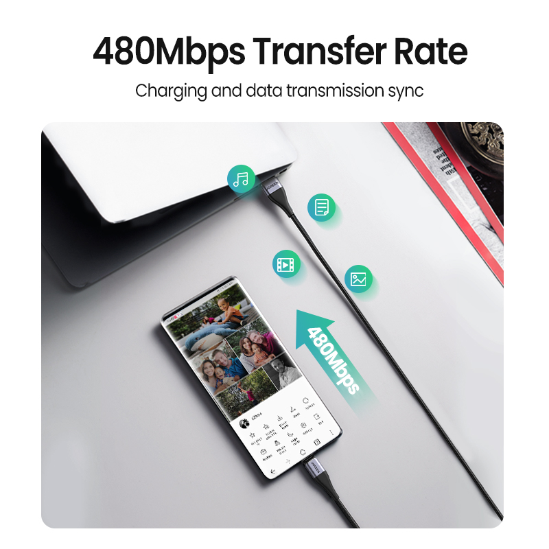 UGREEN USB C Cable magnético USB tipo C para Xiaomi Samsung magnético Micro USB C Cable 3A carga rápida tipo C Cable de carga