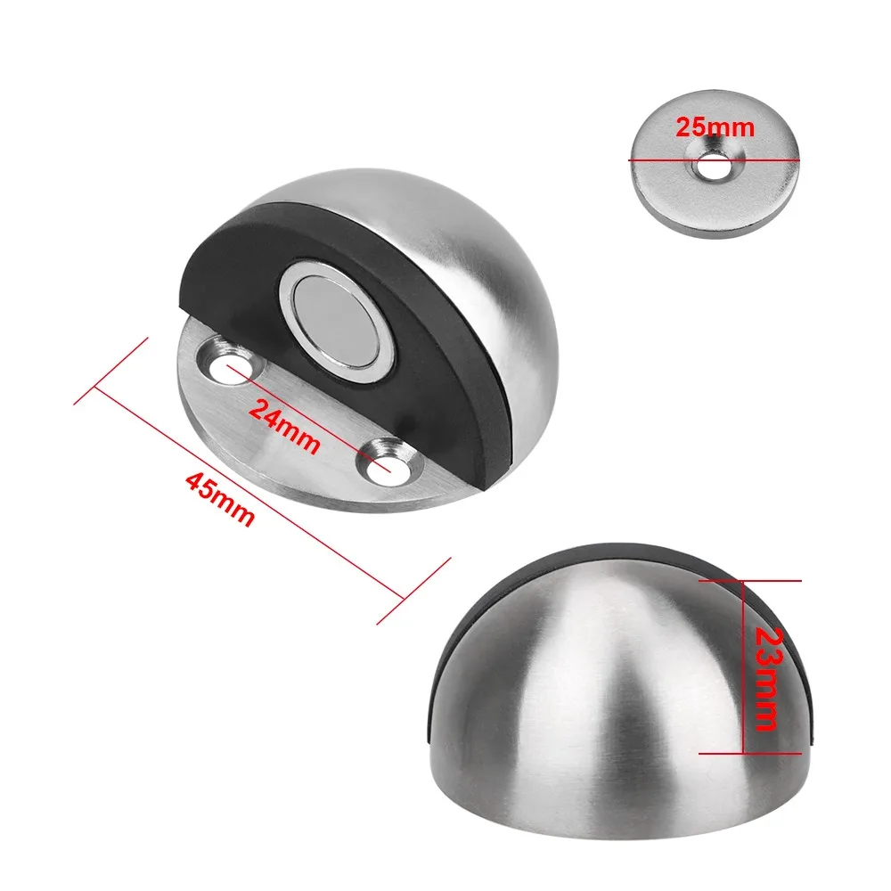 KK&FING Magnetischer Türstopper aus Edelstahl, stanzfreier Tür-Touch-Magnetsauggummi, halbkreisförmiger Antikollisions-Türstopper