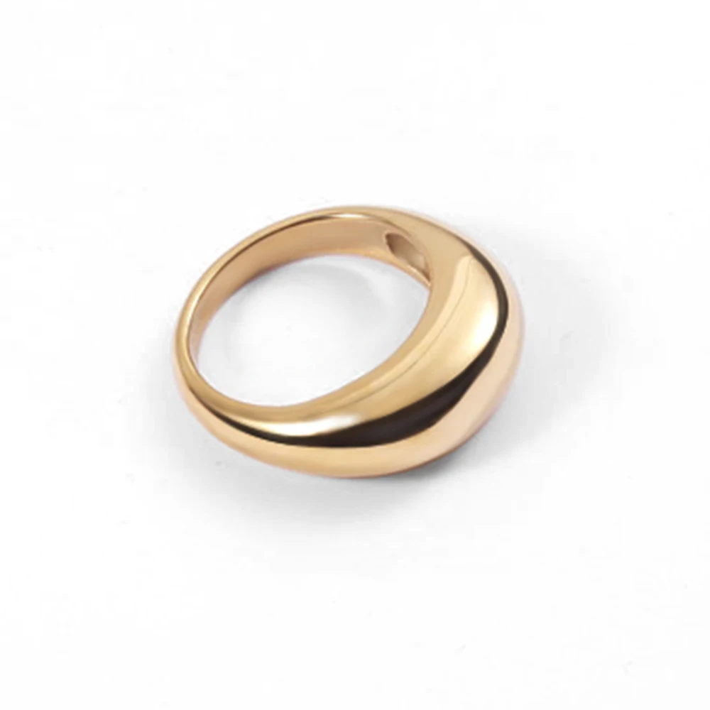 E-Manco Anillos simples de acero inoxidable a la moda para mujer, anillos de arco, joyería, anillo geométrico, tamaño 5 6 7 8