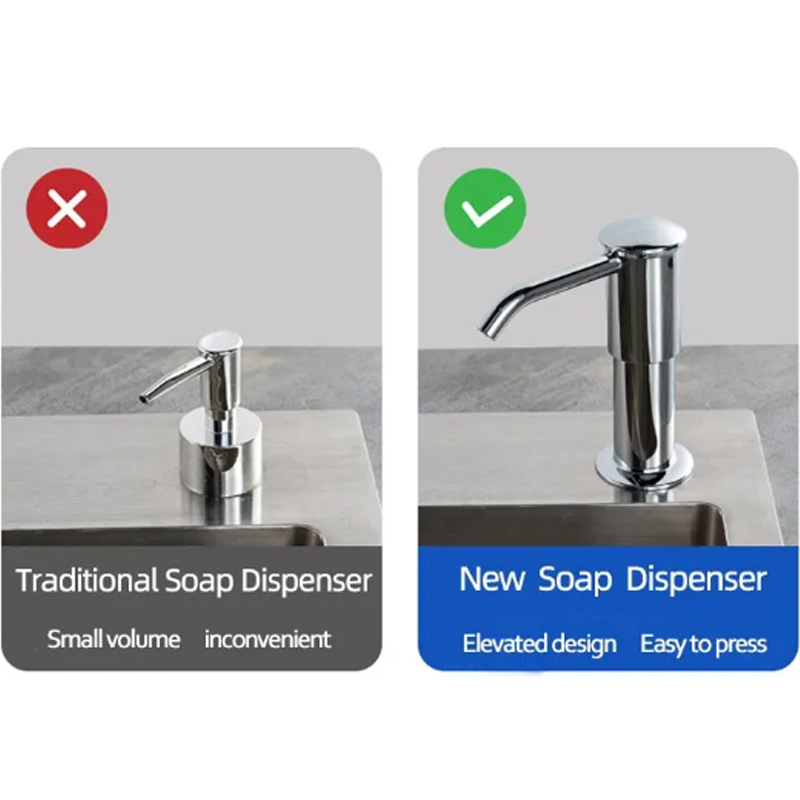キッチンシンク用ディッシュソープディスペンサー、カウンタートップソープディスペンサーポンプ、40インチシリコン延長チューブSoaに接続