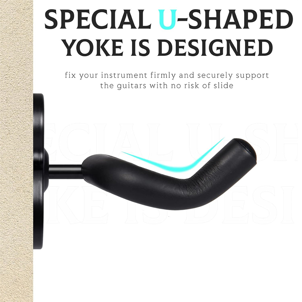 1 Pc Metal U-Vormige Gitaar Wall Mount Stand Hanger Houder Haak Voor Akoestische, Elektrische Gitaar Banjo Bass Cadeau Voor Gitarist