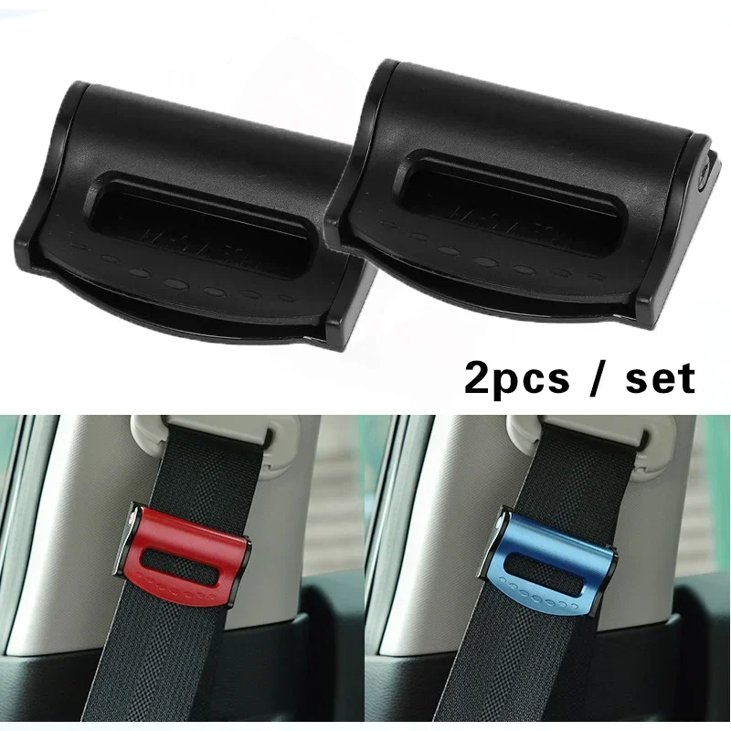 2 pçs plástico forte ajustável clipes de cinto de segurança do carro antiderrapante fivela de cinto de segurança simples braçadeira fixação clipe estilo do carro