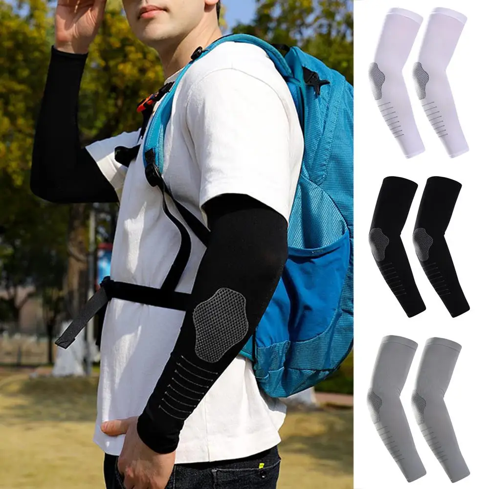 Eisseide-Armmanschetten für Herren, Anti-Sonnenbrand-Ärmel, UV-Schutz, fingerlose Handschuhe, Radfahren, Sport, Angeln, Fahren, atmungsaktiv, Outdoor
