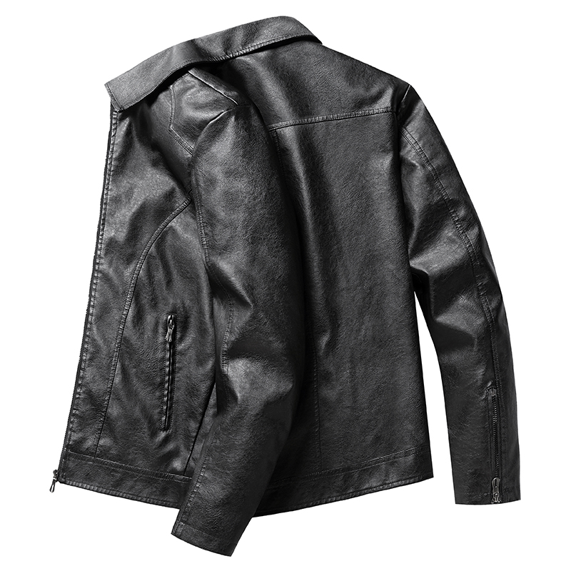 Wiosna Jesień Mężczyźni Dorywczo Motocykl Kurtka Motocyklowa Płaszcze Męskie Vintage Odzież wierzchnia Kurtka skórzana Mężczyzna Moda Kurtka Męska Plus Rozmiar 8XL