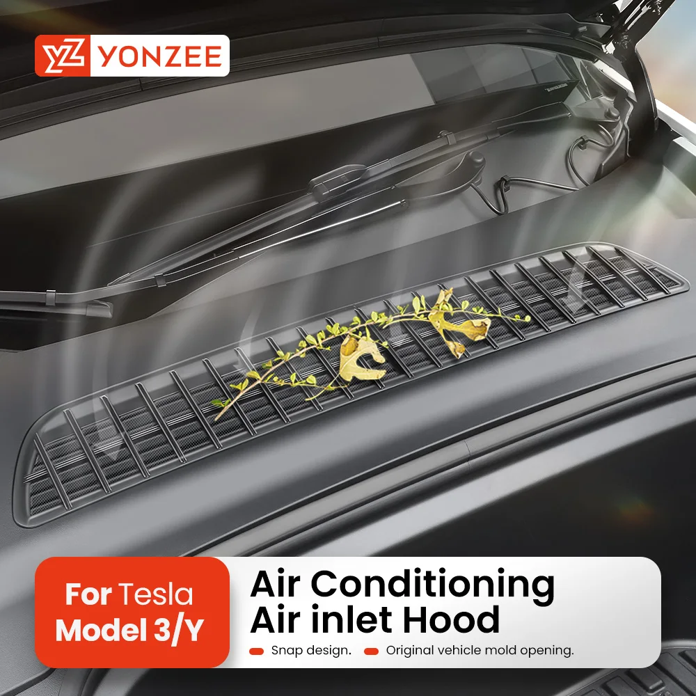 Filtro de detritos de cabine de entrada de ar yz para tesla modelo 3 highland modelo y juniper 2021-2025 rede à prova de insetos proteção de entrada de ar