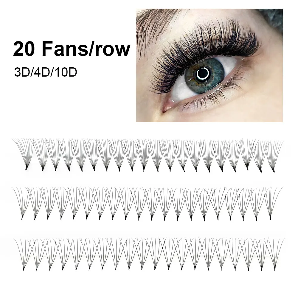 NAGARAKU Sharp แคบ Premade แฟน Eyelash Extension 5D 6D 10D บาง Pointy ฐานแฟนรัสเซีย Ready รัสเซีย