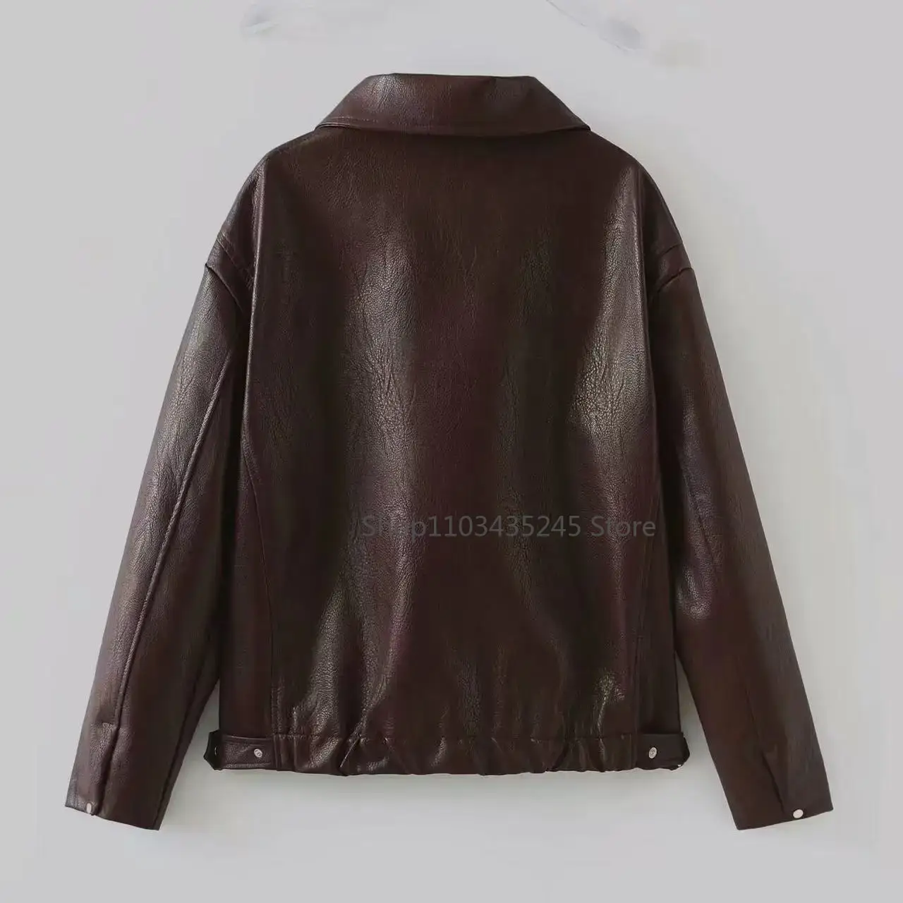 Veste en cuir pour femme, streetwear, décontracté, noir, nouvelle collection 2025