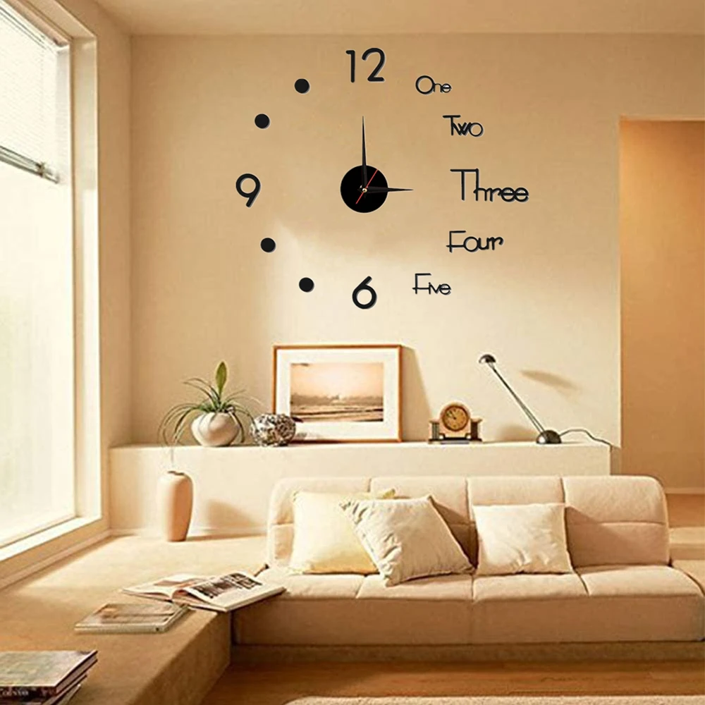 Reloj de pared acrílico con números romanos en 3D, pegatina de reloj de cuarzo artesanal, decoración del hogar, pegatinas para sala de estar, novedad de 2022