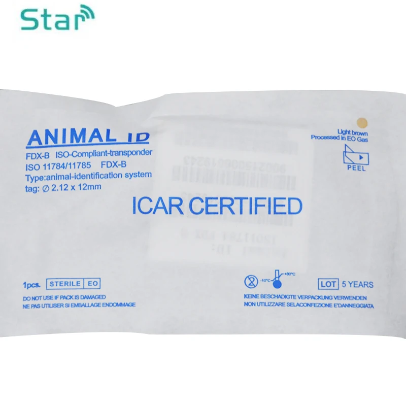 Getrennt Tier Nadel FDX-B Pet ID Tag 134,2 KHz Tier Microchip Spritze 2,12 x12MM Injektor Passenden Recycle Metall Injektor