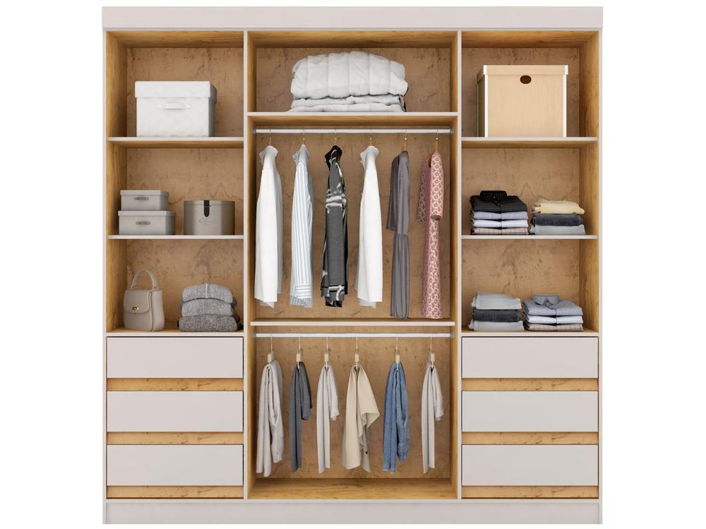 Guarda-roupa Casal com Espelho 4 Portas 6 Gavetas Araplac Sofia