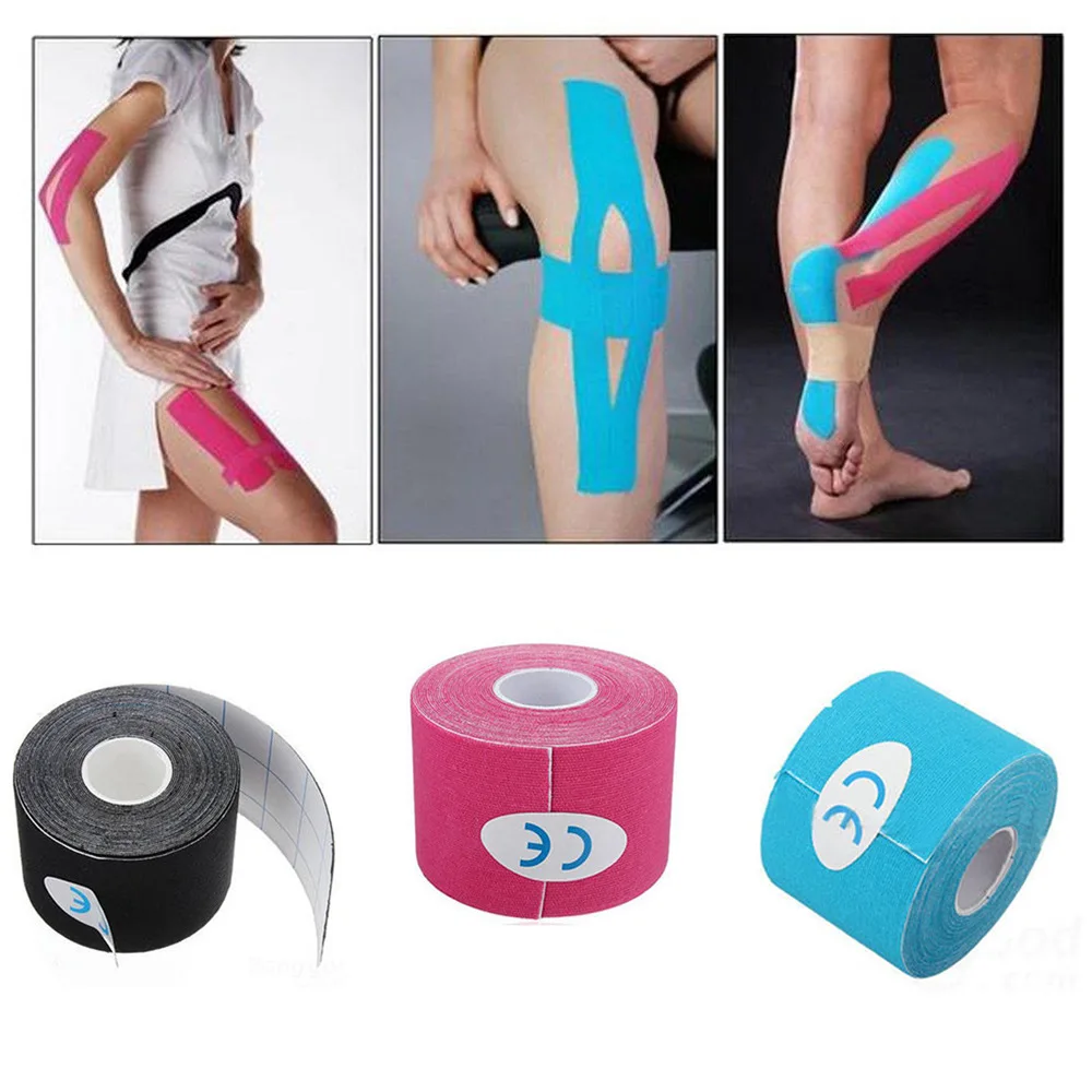 Cinta de kinesiología, cintas de agarre, recuperación atlética, rodillera elástica, alivio del dolor muscular, rodilleras, vendaje de soporte, Fitness