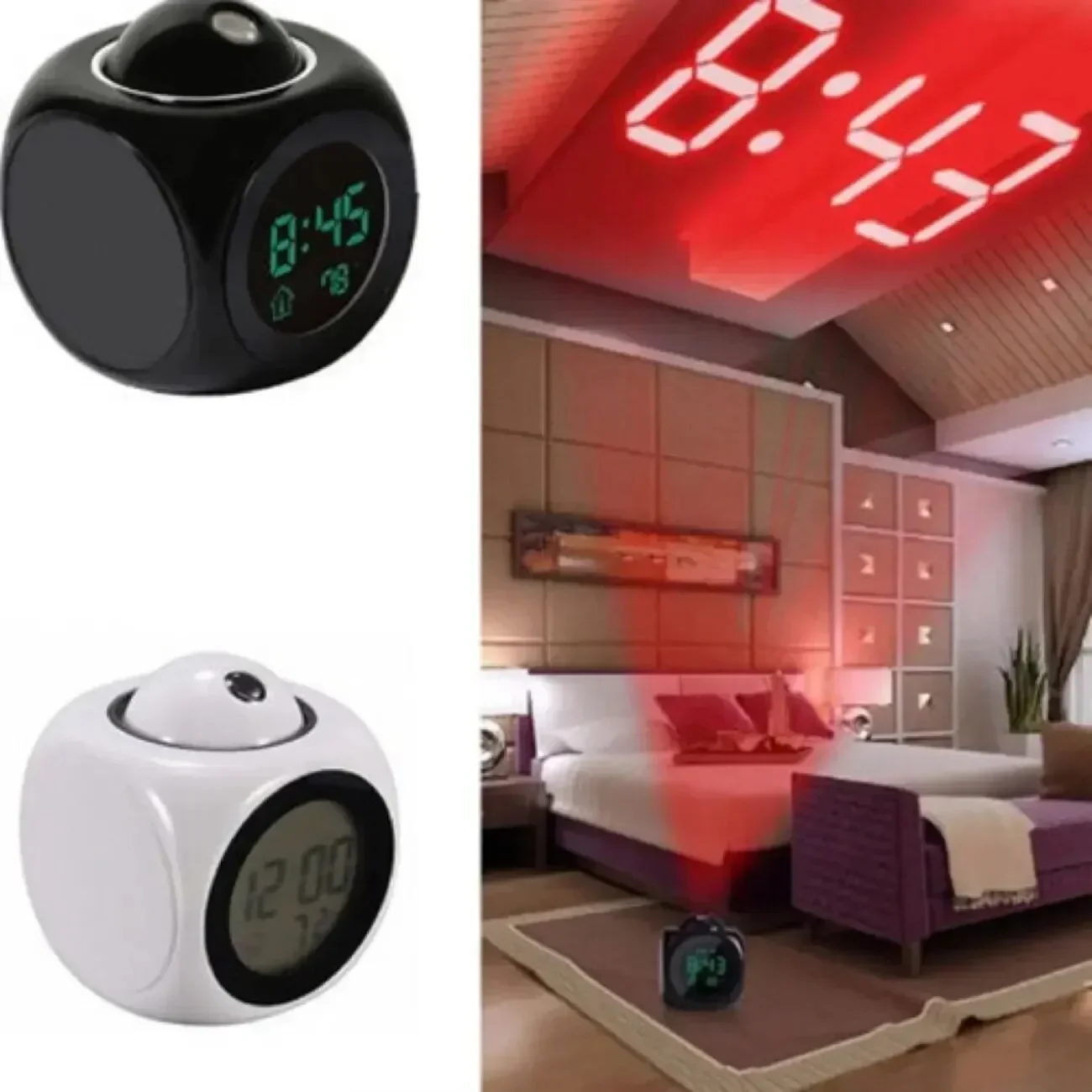 Projektion Wecker Decke Display Snooze Schreibtisch Tisch Uhr Stimme Multifunktions Digitale Projektion Uhr Temperatur Display