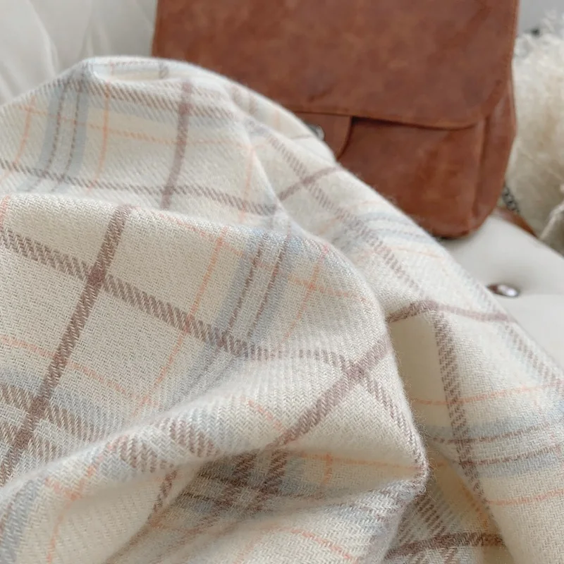 Bufanda otoño e invierno atmosférica a cuadros estilo coreano versátil invierno estilo caliente 2024 nueva bufanda gruesaheattech