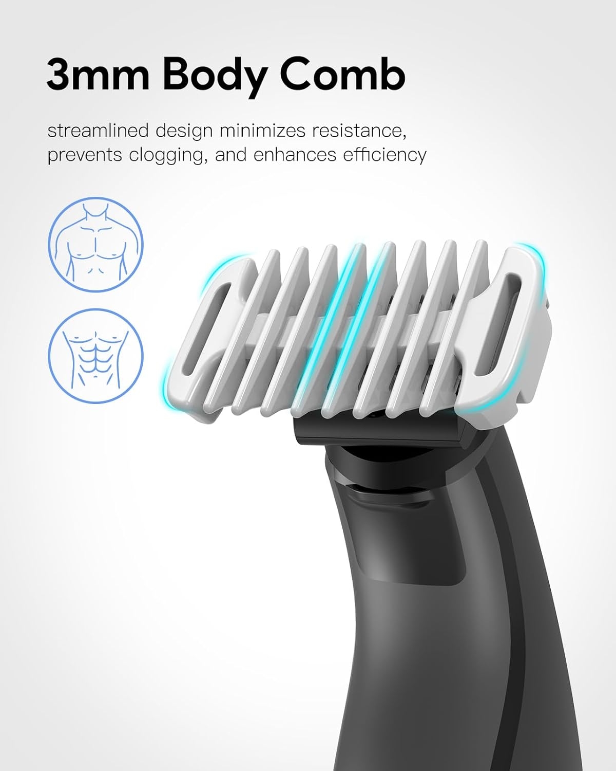 2Pcs Intimate Skin Protector & Body Comb 3mm Clogs Compatible For OneBlade QP2724/QP2824/QP2520/QP2630 Hybrid Trimmer Accessory