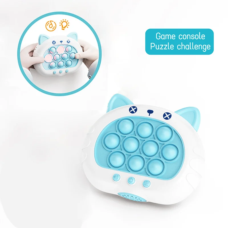 1szt Quick Push Up Game Light Up Fast Push Electronic Puzzle Console Antistress Fidget Toys For Kids Fun Electronic Game 3 Colors