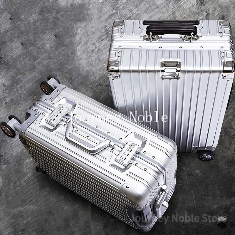 Maletas de aluminio y magnesio, cubierta de carrito con contraseña de viaje, maletas con ruedas de viaje de 20'24'26'29 pulgadas, equipaje de negocios de Metal