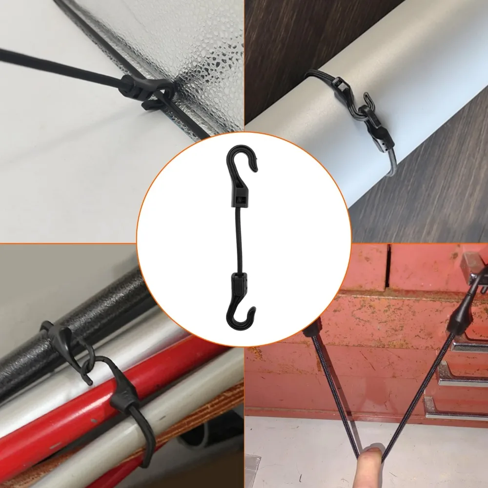 20/1pcs 32cm Strechable Bungee Cord with Hook Versatile Elastic Rubber Rope Cycling Luggage Binding Ropes Camping Accessories