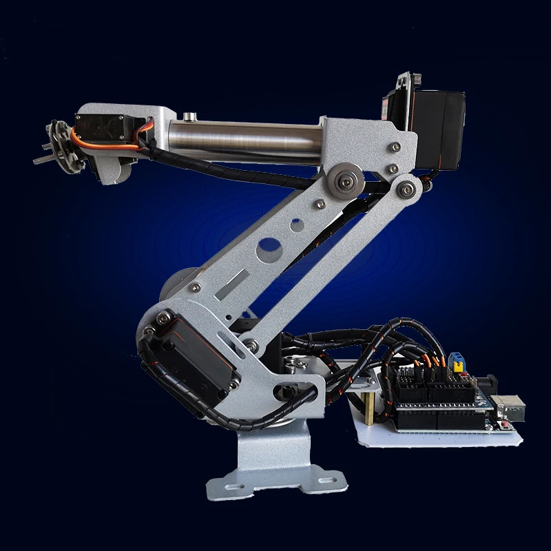 6 dof braço robótico de aço inoxidável, robô mecânico, garra de controle remoto com servo mg90 para brinquedo infantil, braço robô rc, kit diy