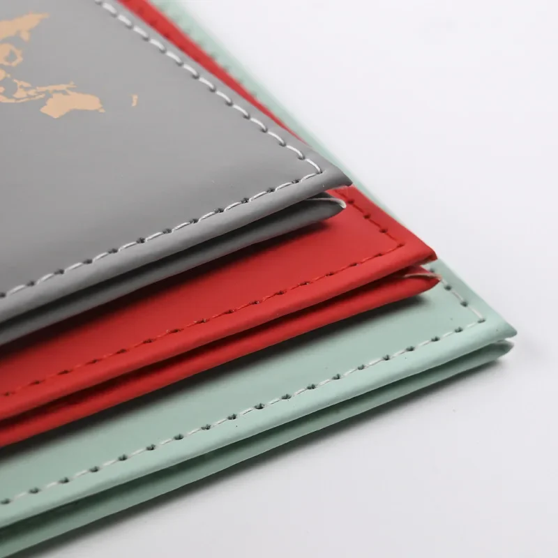 Porta-passaporte de couro, bolsa para documentos de viagem comercial, capa para passaporte, bolsa para transporte de passaporte masculino e feminino, porta-cartão de nome pu