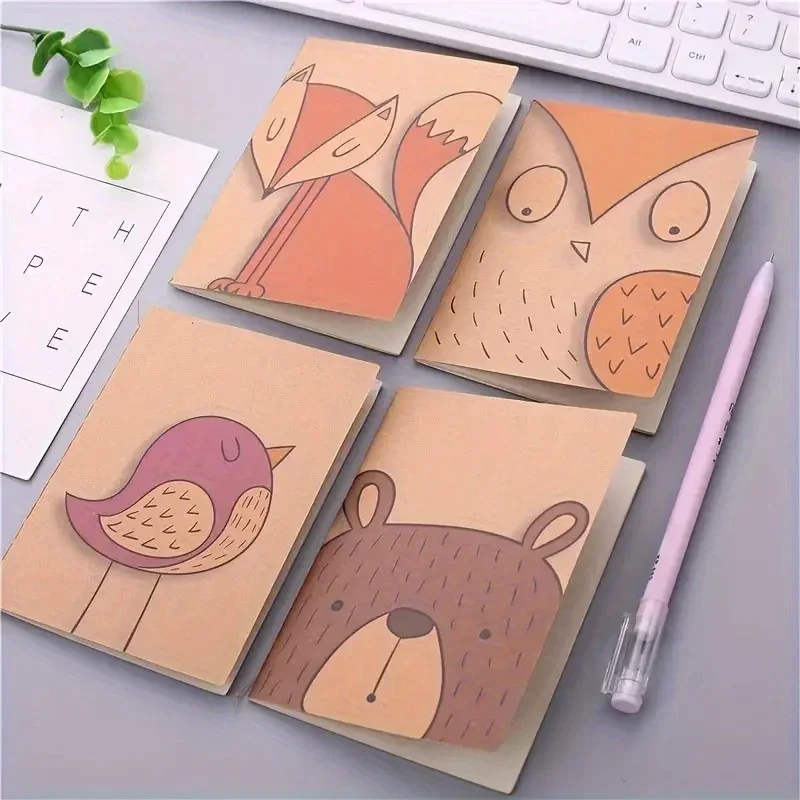 10Pcs Compact and Adorable Kraft Pocket Notebooks, Each Containing 64K(16 Sheets) of Unlined Paper, Ideal for Sttudents, Travele