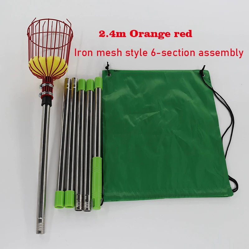 Adjustablet Fruit Picker Stainless Steel Device Fruit Picker With Telescopic Handle Detachable Picking Device Farm Garden Tool