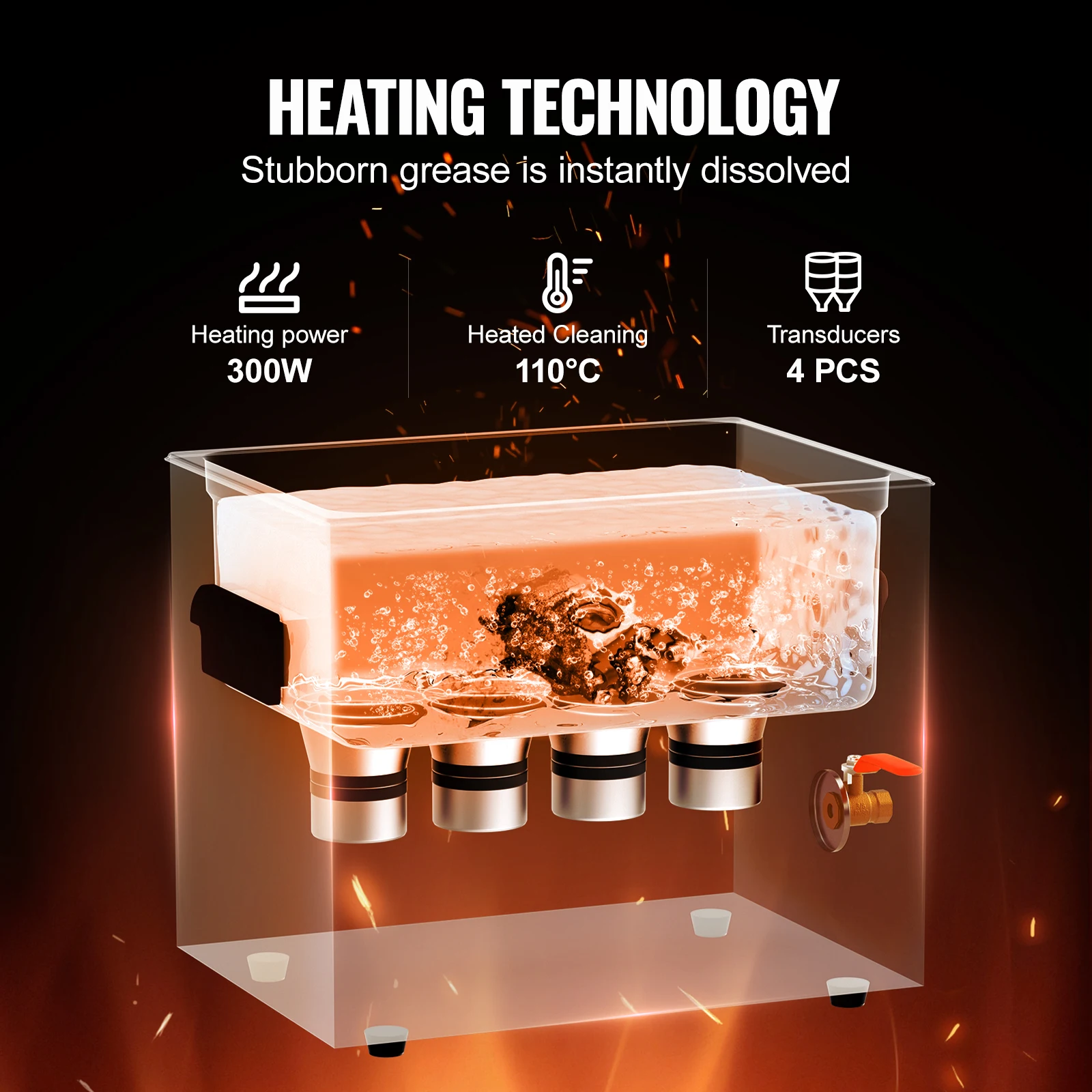 SucceBuy 2/3/6/10/15/30L Ultrasonic Cleaner with Heater Timer for Lab Tools Metal Parts Carburetor Brass Auto Parts Engine Parts